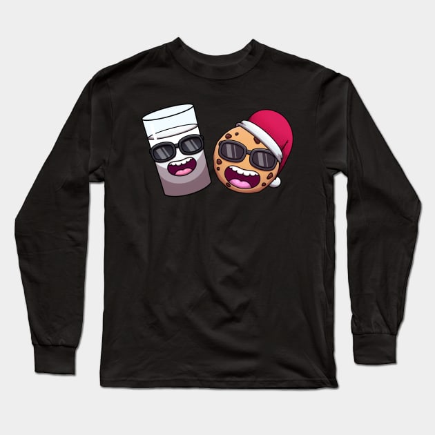 Cool Christmas Milk And Cookie Long Sleeve T-Shirt by TheMaskedTooner